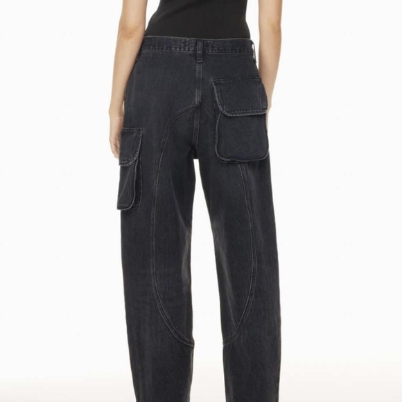 Agolde Cass Baggy Cargo Jean Grunge Black Organic Cotton Sz 33 Gorp Core - Picture 6 of 11